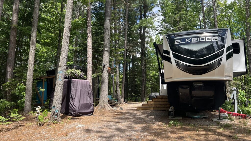 Seasonal campsite at Noelville Family Resort